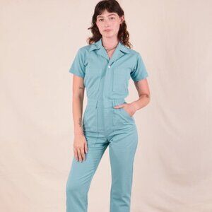 Short Sleeve Jumpsuit - Baby Blue - BIG BUD PRESS